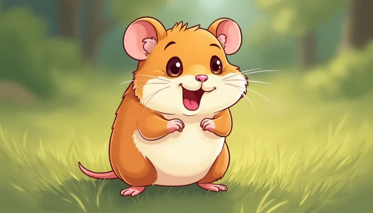 cartoon illustration of a cute hamster