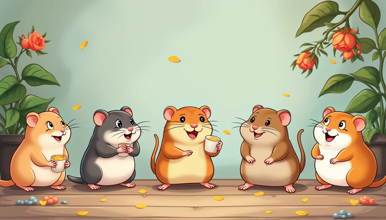 cartoon illustration of hamsters in different ages