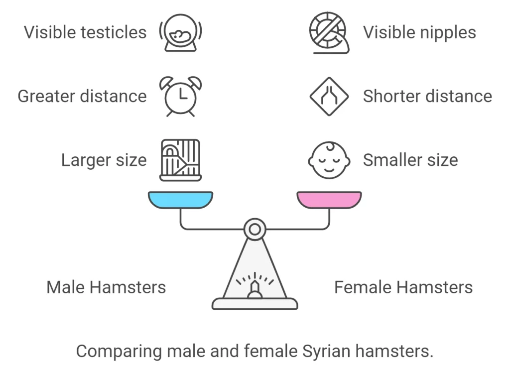 Comparing male and female Syrian hamsters Physical Differences