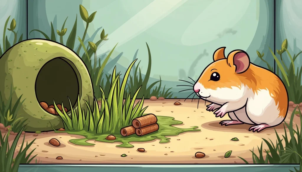 hamster exploring outside like environment 