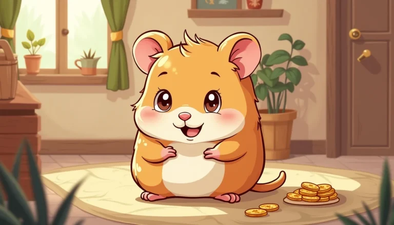 cartoon illustration adorable hamster