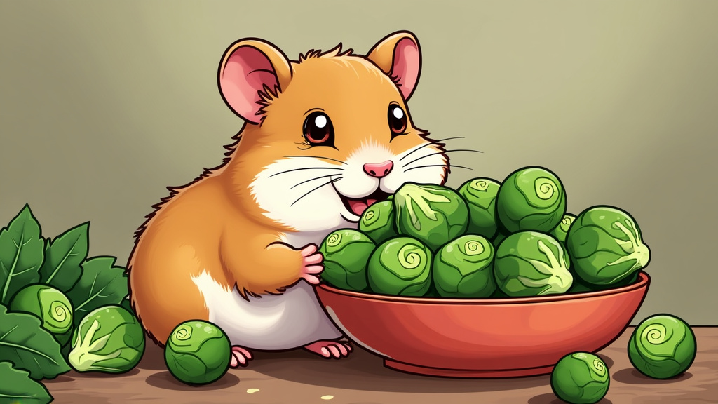 hamster eating Brussel Sprouts