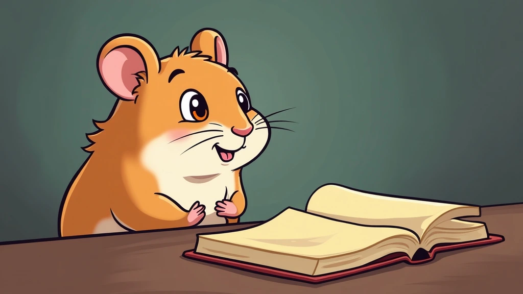 cartoon illustration showing hamster reading a book