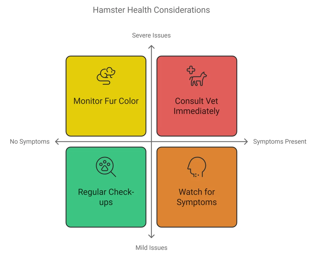 a visual simple image explaining the hamster health considerations