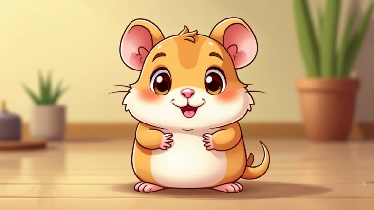 cartoon illustration of a cute hamster