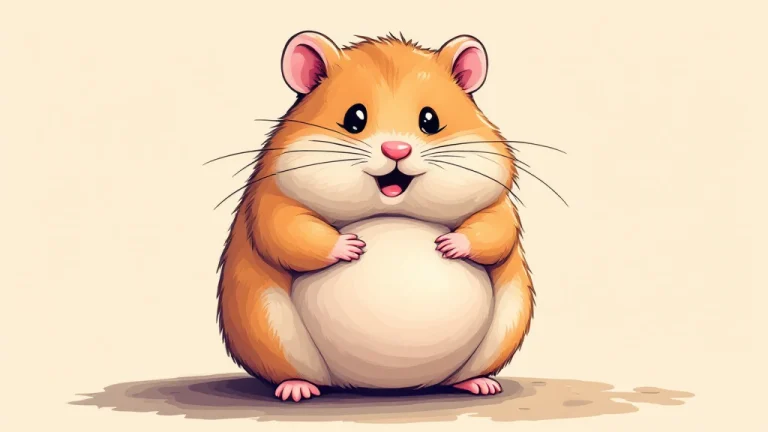 cartoon illustration of a hamster of a pregnant hamster