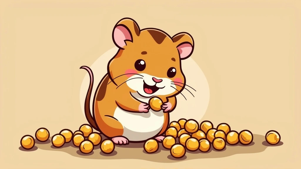 cute cartoon illustration of a hamster eating Chickpeas