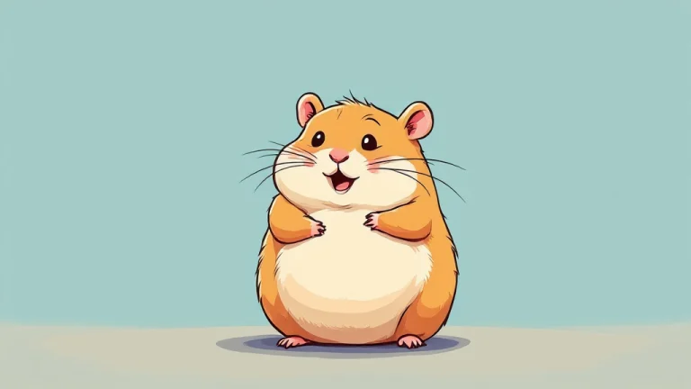 cartoon illustration of a hamster of a pregnant hamster